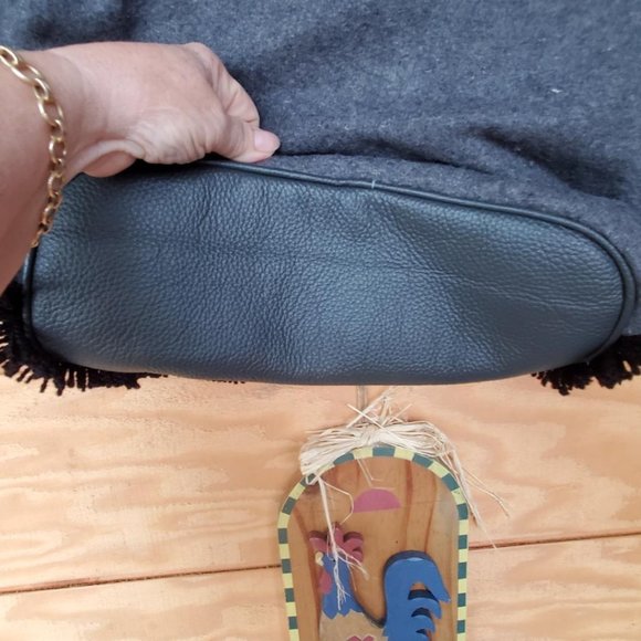 IbBan Tote XL Hand Made Sassy Leather /Cotton Fringe/Bead/ Dual Handle - Picture 9 of 10